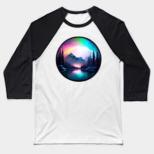 Northern Lights - Winter - Natural Beauty - Christmas Baseball T-Shirt